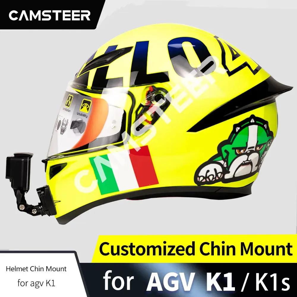 Für AGV K1 K1s Helm Custom Aluminium Kinnhalterung für GoPro Hero 12 11 10 9 Insta360 X4 X3 Ace pro DJI Action 5Pro 4 3 Kamera Image