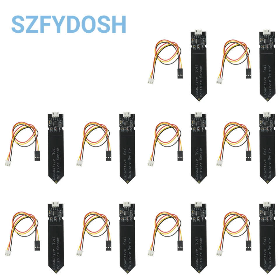 1–10 Stück kapazitives Bodenfeuchtigkeitssensormodul, breite Spannung, 3,3 V, korrosionsbeständig, mit Schwerkraft für Arduino, Bodenfeuchtigkeitssensor Image