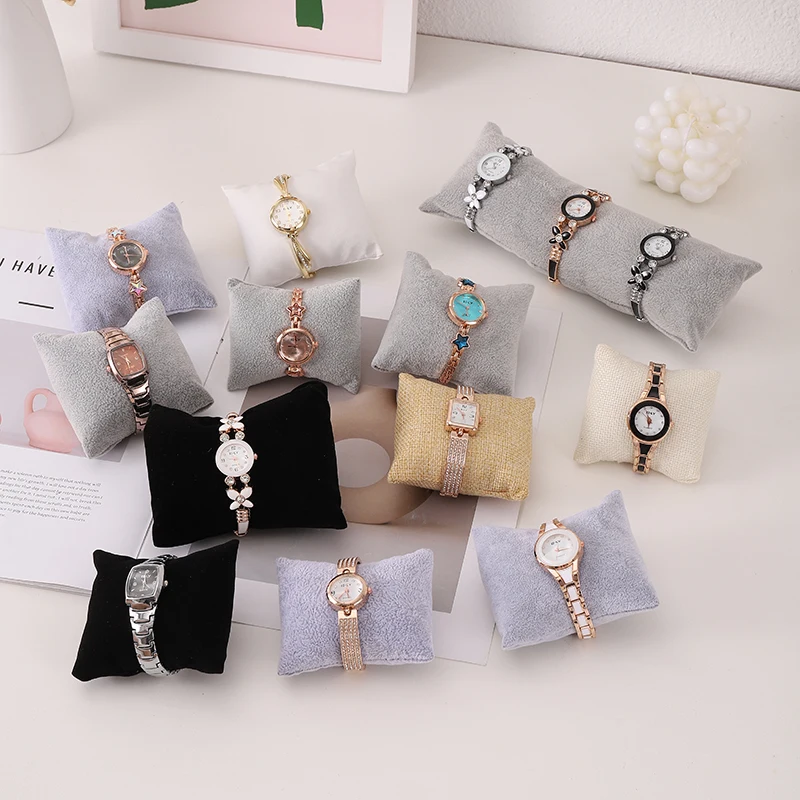 5-teiliges Samtarmband-Uhrenkissen, kleines mehrfarbiges Samtkissen, Schmuck, Armband, Kissenhalter, Organizer, Kissen