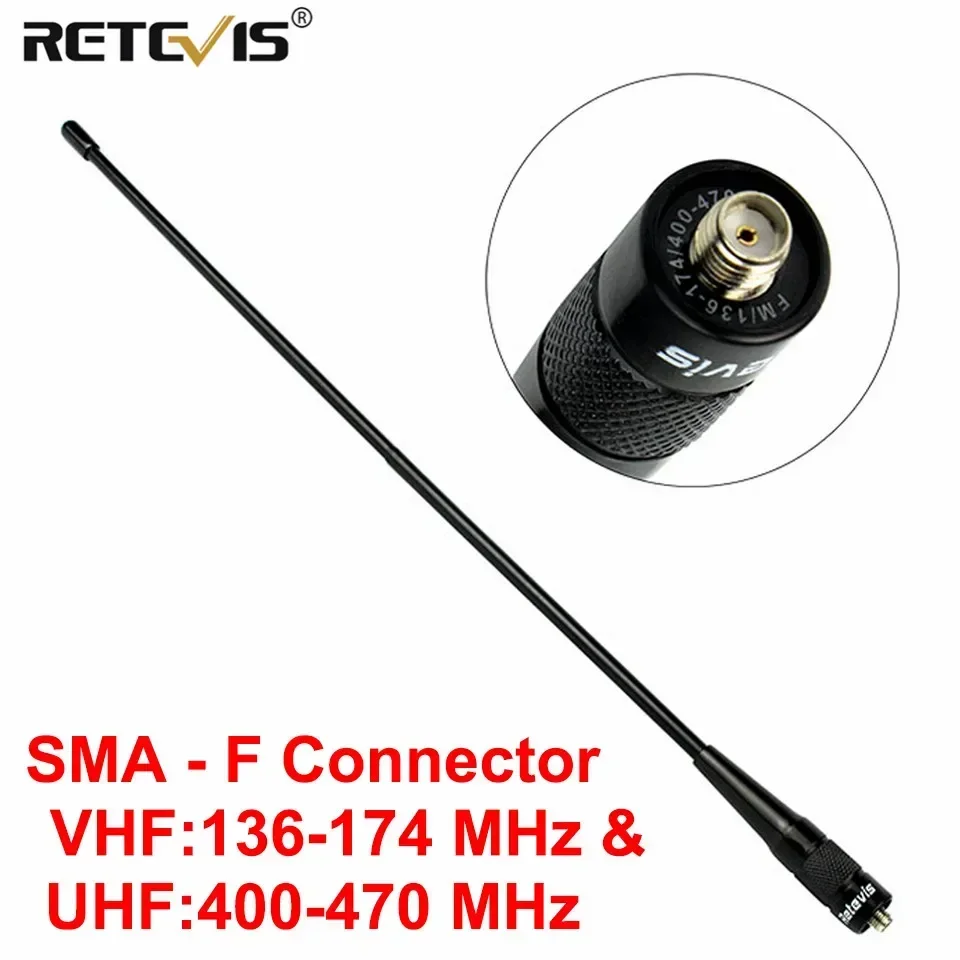 Retevis RHD-771 RT5R Walkie-Talkie-Antenne SMA-F RHD-771 VHF UHF Dual Band für Baofeng UV 5R 144/430 MHz Quansheng UV K5 UV K6 Image