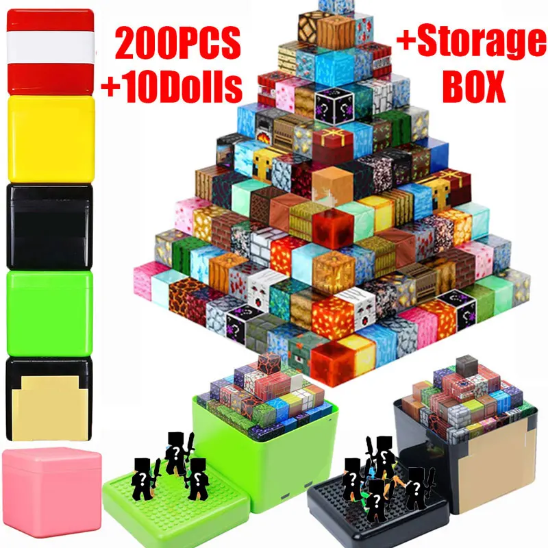 200PCS Magnetische Bausteine Mit Lagerung Box Magnet Set Ziegel STEM Bau DIY Pädagogisches Spielzeug Für Kinder Geburtstag Geschenk Image