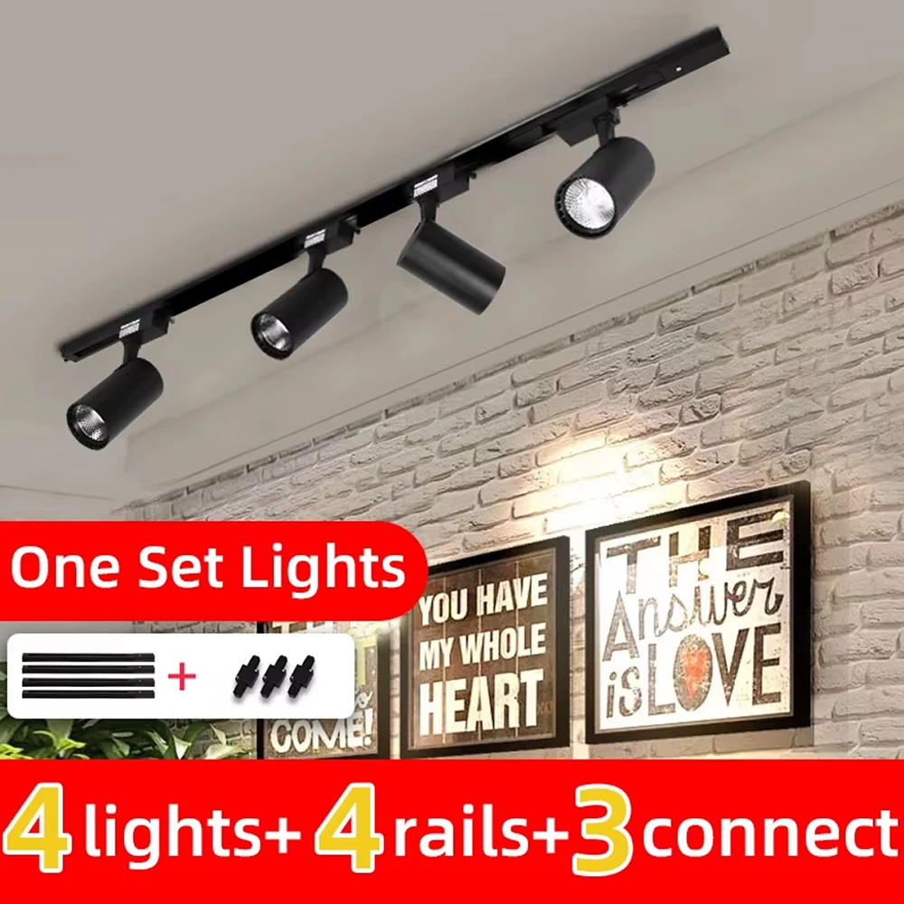 Led-schienenlicht Spot 220V COB Decke Schiene Lampe Schiene Beleuchtung System Set Schienen Spot Für Bekleidungsgeschäft Wohnzimmer shop Hause