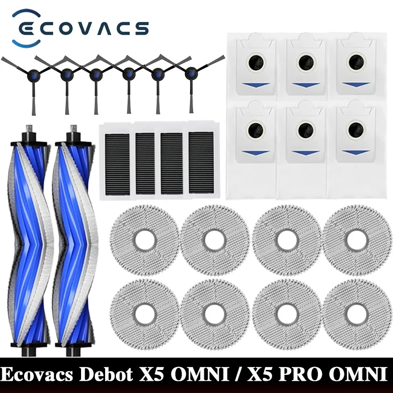 Ecovacs X5 OMNI / X5 PRO OMNI Roboter Staubsauger Ersatzteile Staubbeutel Hauptseitenbürste Filter Mopp Zubehör Image