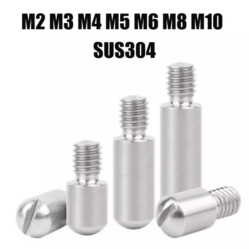 Schlitzkuppel aus Edelstahl 304, Außengewinde, zylindrischer Stift, Positionierungsstift, Welle M2M3M4M5M6M8M10, Positionierungsstift, Schraubbolzen Image
