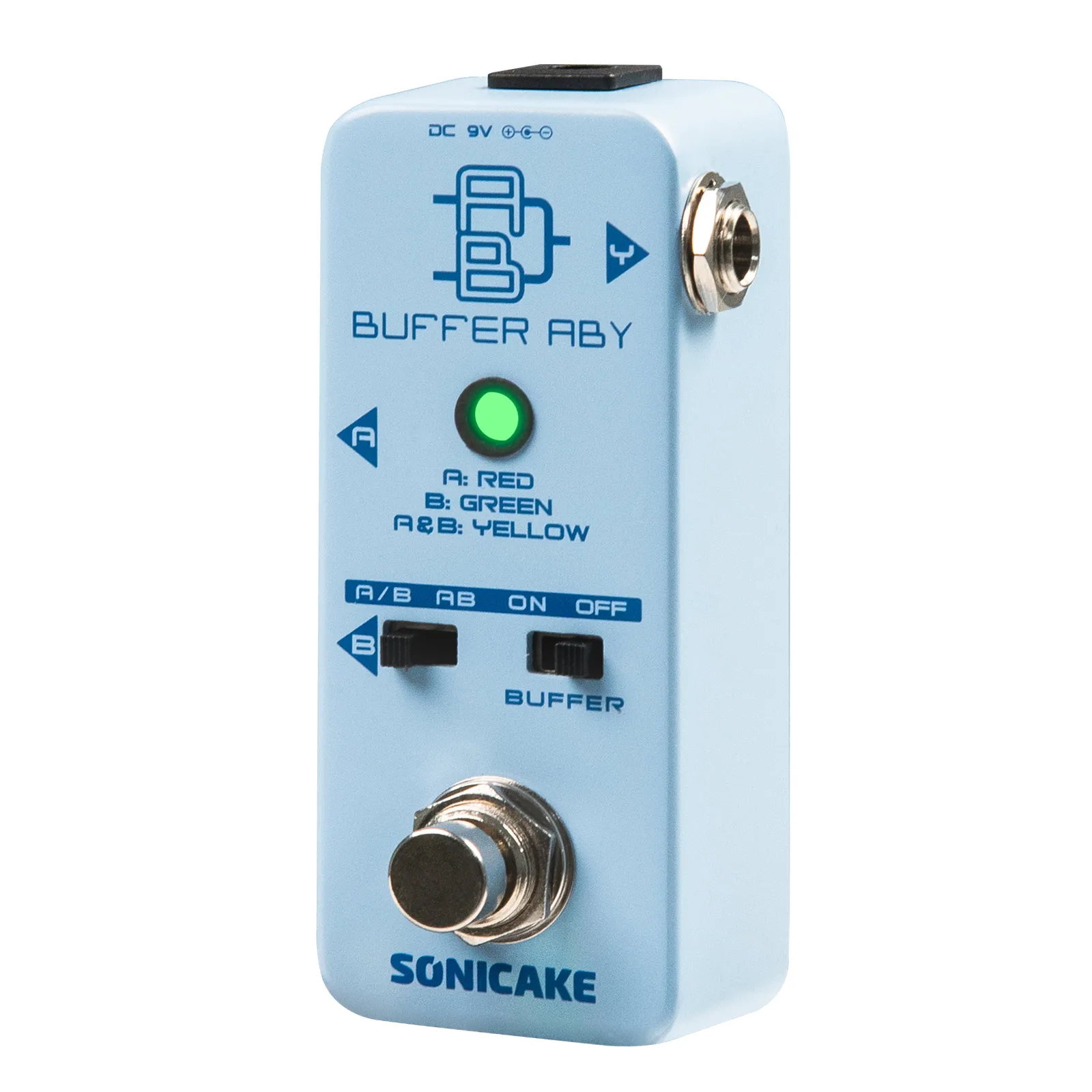 SONICAKE Buffer ABY Line Selector AB Switch Mini Gitarreneffektpedal True Bypass mit Pufferschalter QSS-23 Image