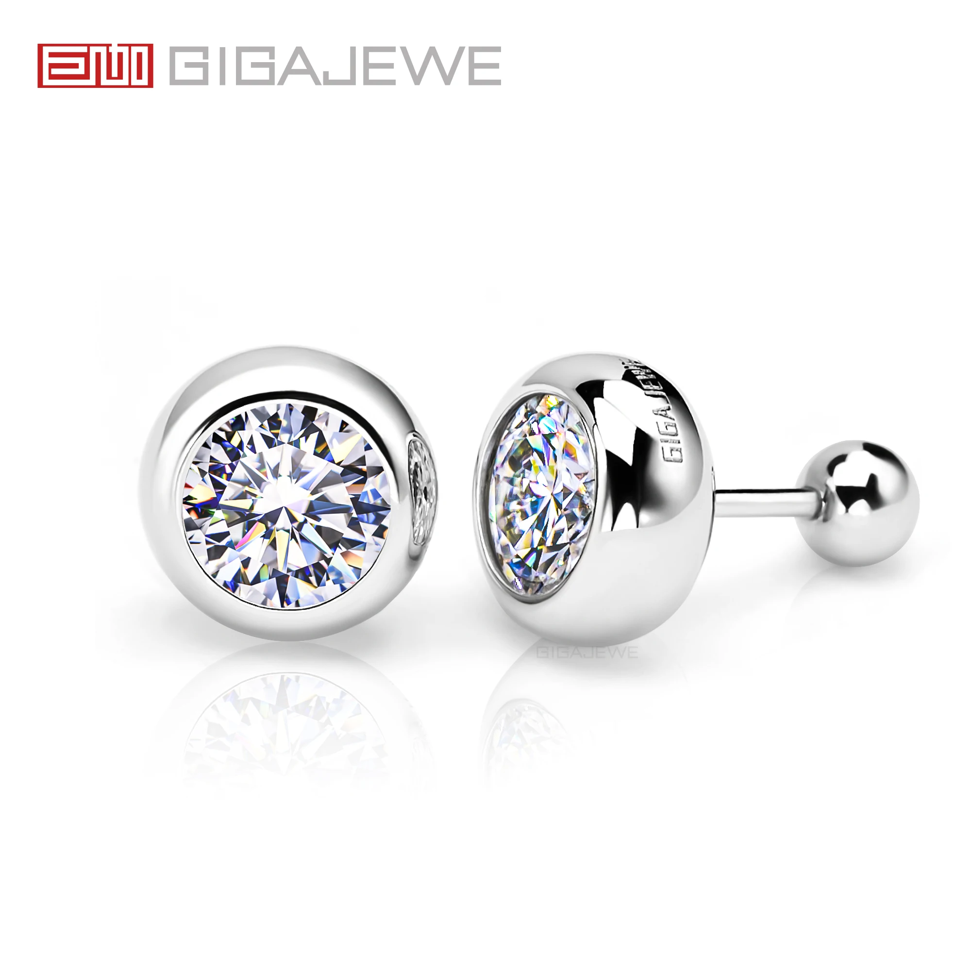 GIGAJEWE Blase Ohrringe Moissanit Weiß D Farbe VVS1 S925 Silber 18K vergoldet Diamant Test bestanden Schmuck Frau Frau Geschenk Image