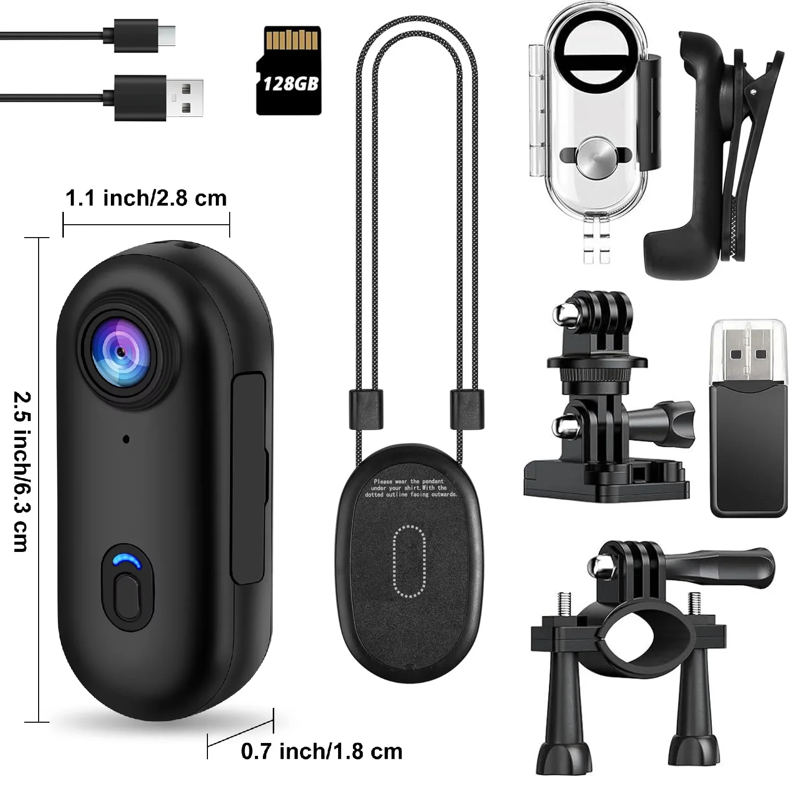 4K Mini WiFi Magnetische POV Body-Sportkamera, Taschen-Videokamera für Vlogging, Kabellose Helm-Motorrad-Wasserdichte Fahrrad-HD-Recorder Image