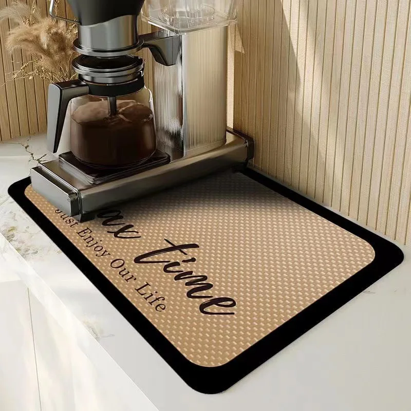 Heißer Kaffeemaschinen-Teppich, keine Reinigung, Antifouling-Technologie, Leder, Wasserkontrollkissen, Kaffeetasse, wasserabsorbierendes Pad Image