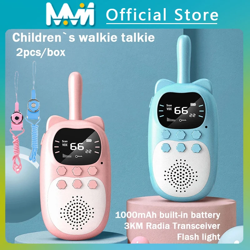 Kinder Walkie Talkie 2PCS Elektronisches Spielzeug Kinder Spy Gadgets Baby Radio Telefon 3km Reichweite Weihnachten Geburtstag Geschenk für Jungen Mädchen Image