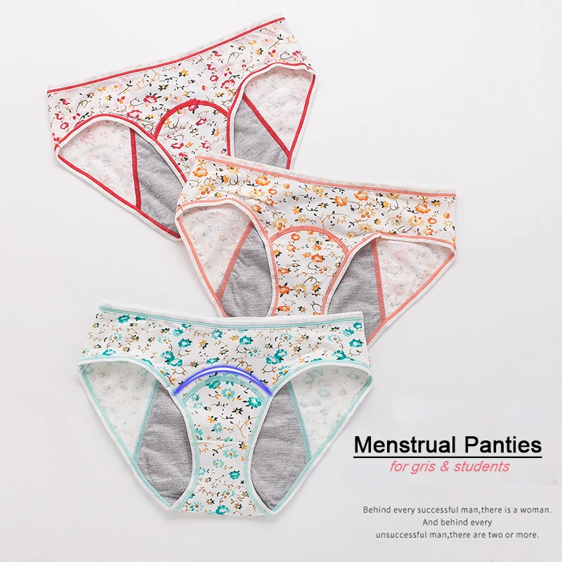 3 teile/satz Leck Beweis Menstruations Höschen Mädchen Zeitraum Unterwäsche Sexy Hosen Physiologischen Unterwäsche Neue Produkt Wasserdichte Briefs Image