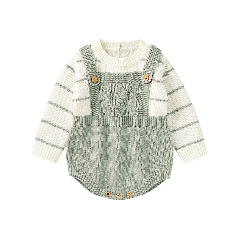 Baby Bodys Langarm Frühling Herbst Outwear Neugeborenen Jungen Mädchen Gestrickte Onesie Winter Ein Stück Kleinkind Infant Unisex Kleidung Image
