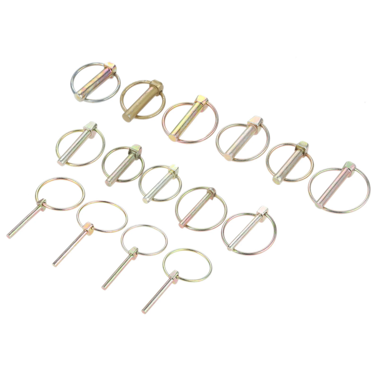 10/5/2 Stück M4.5-M11 Stahl Lynch Pin Heavy Duty Anhänger Traktor Fahrrad Kinderwagen Cargo Ring Clip für Bauernhof Rasen Garten LKW Image