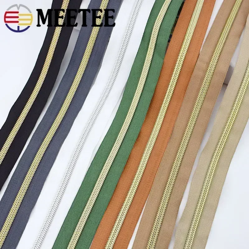 Meetee 2/4/8/10m 5 # Nylon Coil Code Reiß verschlüsse Dekor DIY Näh taschen Geldbörse Kleidungs stück Reiß verschluss Bänder bunte Reiß verschlüsse Reparatur zubehör Image