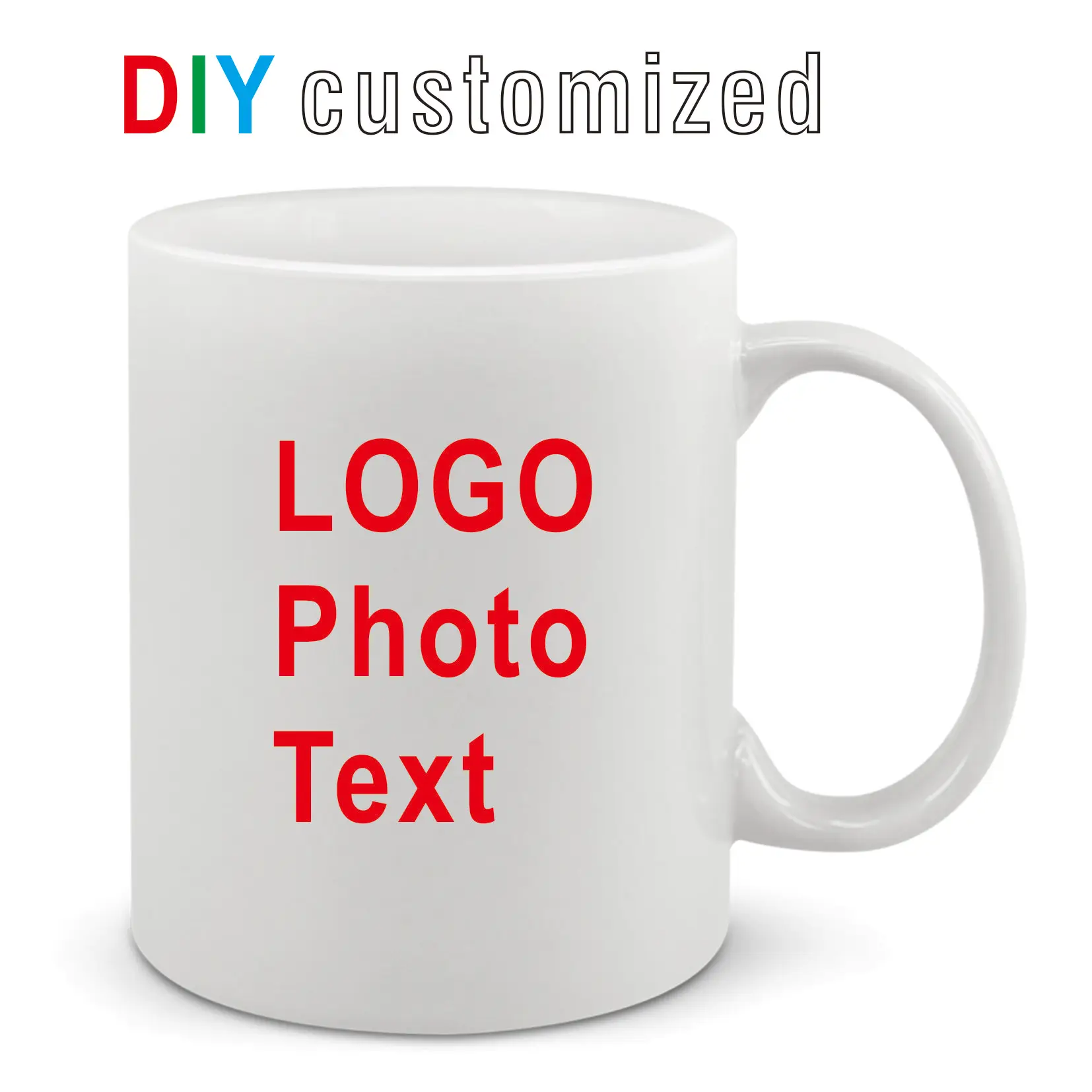 DIY Angepasst 350ML 12 unzen Keramik Becher Druck Bild Foto LOGO Text Personalisierte Kaffee Milch Tasse Kreative Vorhanden Nette geschenk Image