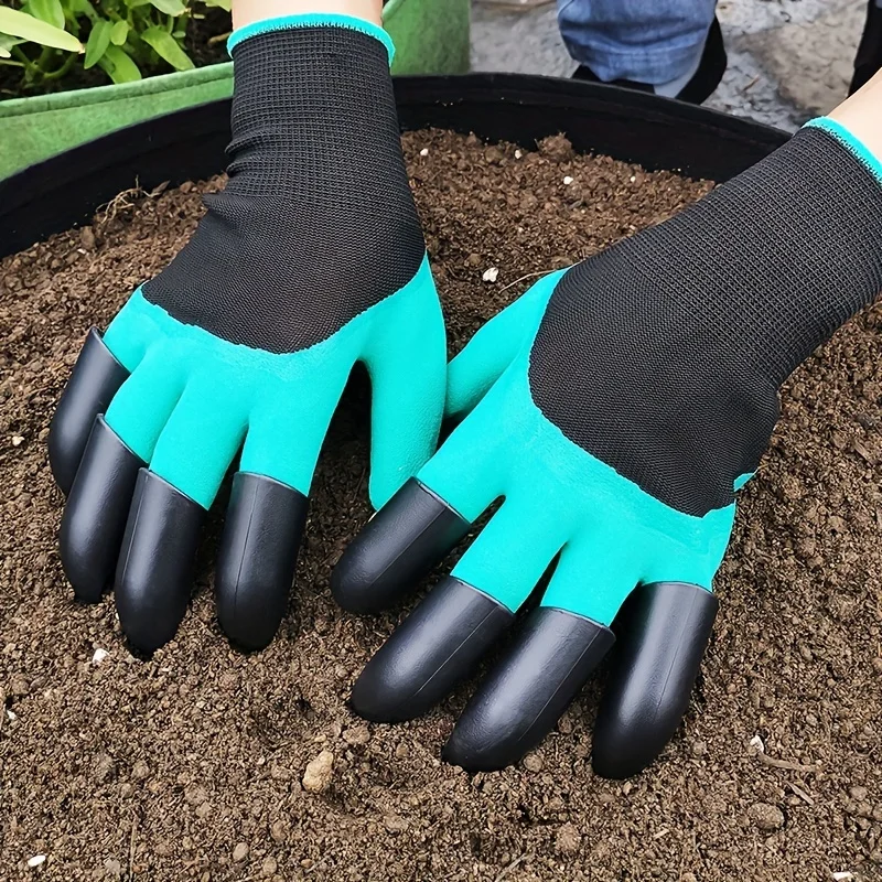 Garten handschuhe mit Krallen-graben, pflanzen, Unkraut & Samen mühelos-Finger & Nägel schützen Image