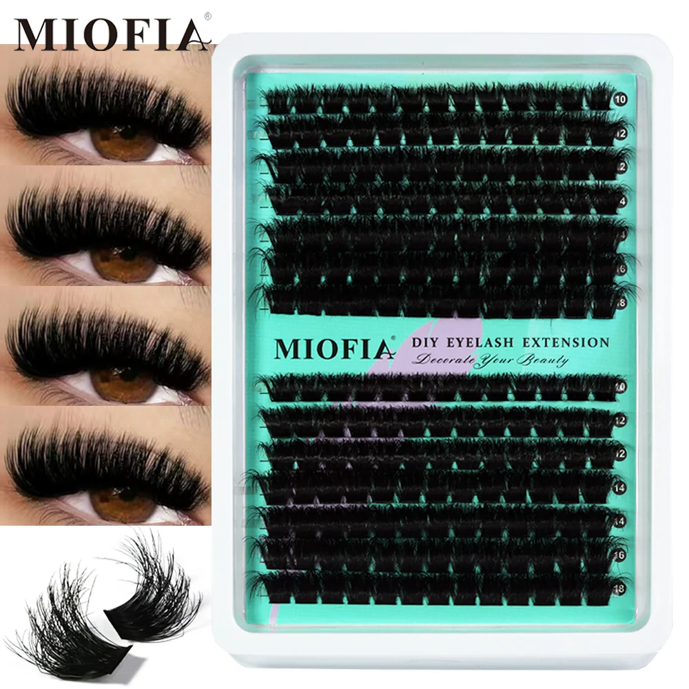 MIOFIA Wispy Thick Lashes Cluster 50D 80D 100D 150D Natürliche flauschige falsche Wimpernverlängerung Cat Eye Lashes Mixed Tray Makeup Image