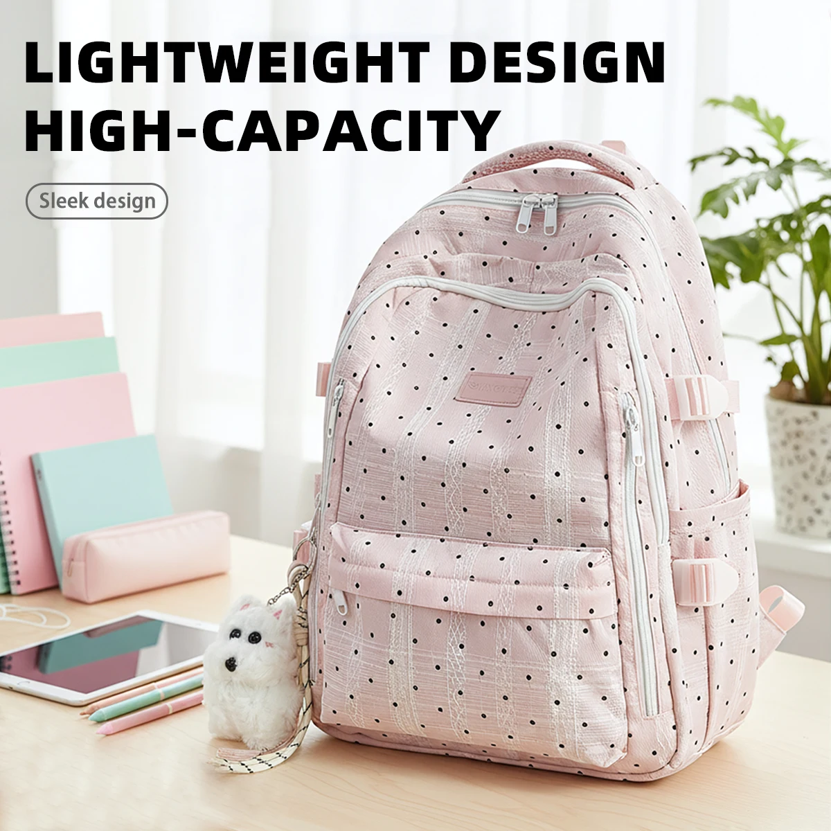 Schultaschen für Schüler der Mittelstufe, ultraleichte, gewichtsreduzierende Wirbelsäulenschutzrucksäcke für Mädchen für Schüler der Grundschule, Schüler und Studenten der sechsten Klasse Image