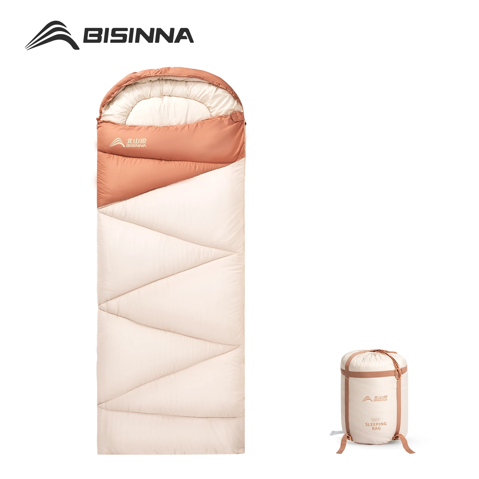 BISINNA Camping-Schlafsack, ultraleicht, für 4 Jahreszeiten, warmer Umschlag, Rucksackreisen, Baumwollschlafsack für Outdoor-Reisen, Wandern Image