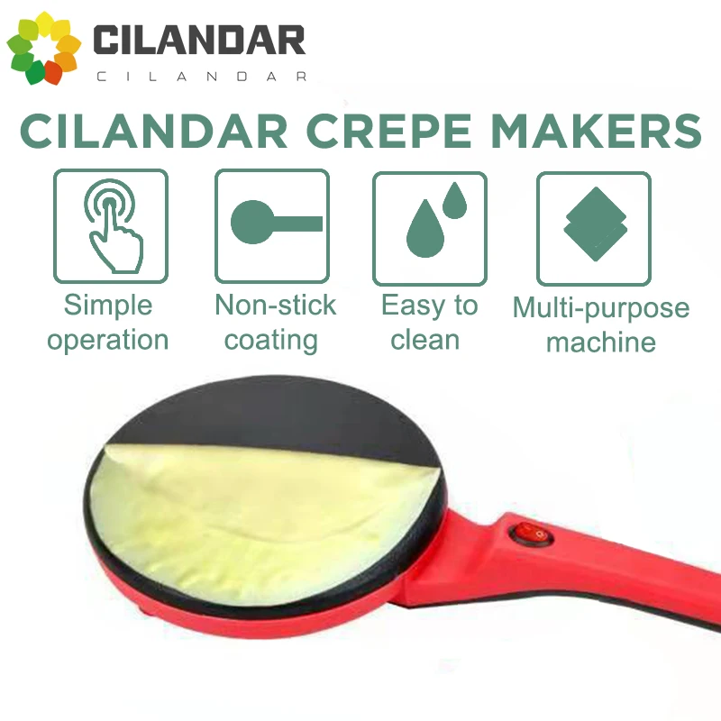 NEU 2026 Elektrischer Crêpe-Maker Pizza-Pfannkuchen-Maschine Antihaft-Grillplatte Backpfanne Kuchenmaschine Küchengerät Kochutensilien 220V Image