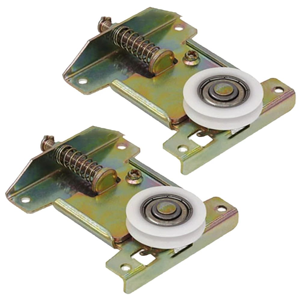2x Schienenrolle für Schiebetürrollen, konkave Räder, glatte U-Nut-Riemenscheibe, Schrankschienenrad, montierte Schiebetürrolle Image