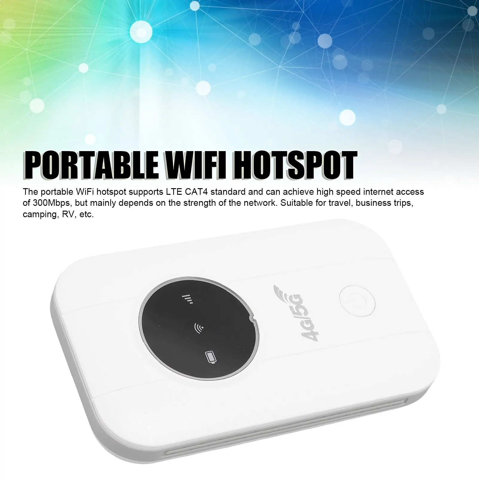 4G 5G WiFi Mobiler Hotspot 300 Mbit/s unterstützt 10 verbundene Geräte Tragbarer WLAN-Router mit SIM-Kartensteckplatz für Autoreisen Image