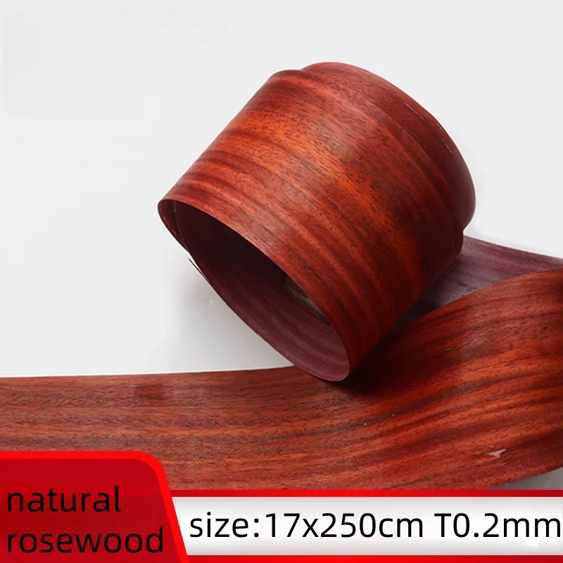 Natürliches Palisanderfurnier, Möbel-Lautsprecherfurnier, Heimdekoration, selbstklebende Oberflächenfurniere für Holztüren, Größe: 17 x 250 cm, T0,2 mm Image