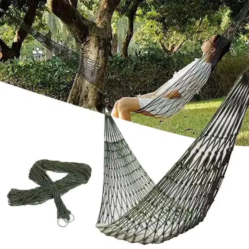 Multifunktionale Nylon-Hängematte – Mesh-Seil-Hängematten für draußen – Schlaf-Hängematte, Nylon-Camping, perfekt für Entspannung im Freien