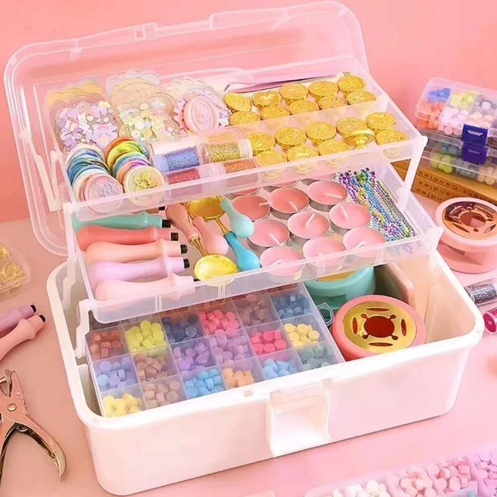 2/3 Schichten faltbare große Kapazität Aufbewahrung sbox multifunktion ale Kunststoff tragbare Make-up Haarnadel Veranstalter Nail Art Schmucks cha tulle