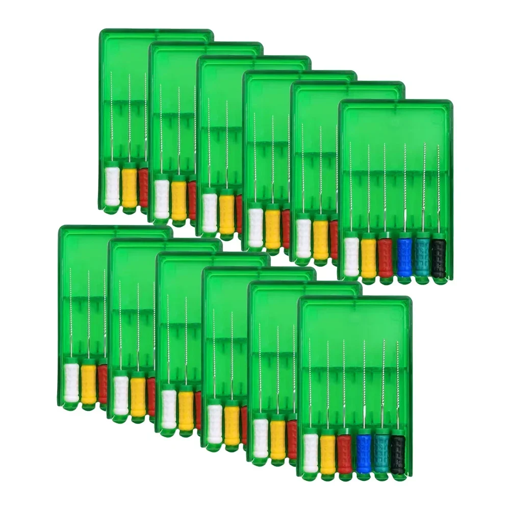 12 Boxen Dental K Files Handgebrauch 15-40 # Mallefe K-File 21 mm/25 mm/31 mm Feilen Wurzelkanal-Endodontieinstrumente Image
