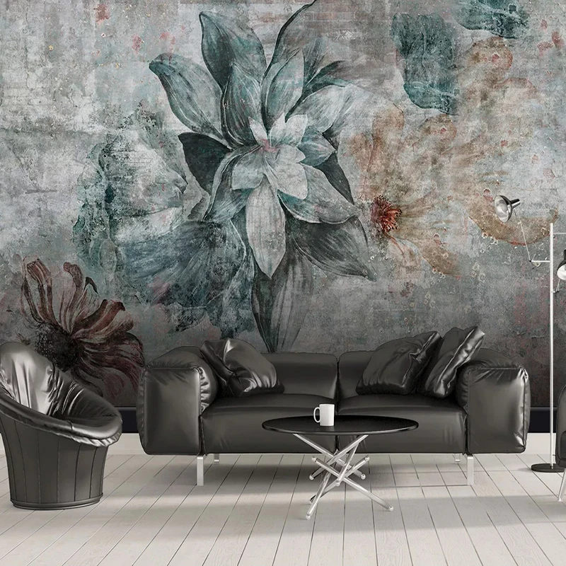 Nach 3D Foto Tapete Nordic Vintage Blume Schlafzimmer Esszimmer Küche Hintergrund Wandbild Wohnkultur Tapeten Für Wohnzimmer