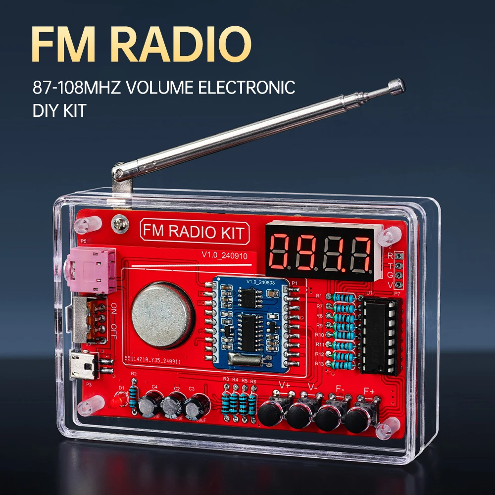  RDA5807 DIY FM Radio Elektronische Kit Einstellbare Frequenz 87-108 MHz Digital Display DIY Löten Projekt Praxis Solder Image