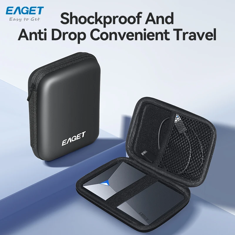 Eaget 2,5 Zoll HDD Box Bag Case Tragbare Festplattentasche für externe tragbare HDD HDD HDD Box Case Aufbewahrungsschutz Schwarz Image