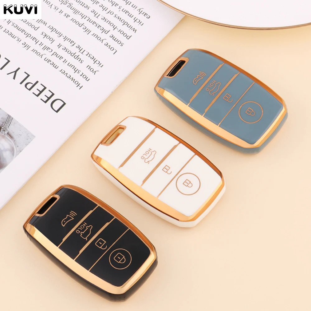 TPU Auto Fernbedienung Schlüssel Fall Abdeckung Shell Fob Für KIA Sportage Cerato Optima K2 K3 K4 K5 RIO Picanto Soul Sorento sedona 3 4 Tasten Image