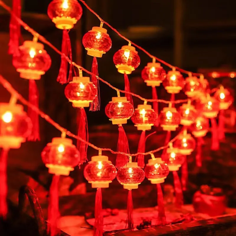 1,5 M Neue Jahr LED Lichterkette Rot Fu Laterne Lichter Dekoration Chinesischen Frühling Festival Hause Girlande Party Favors Versorgung Image