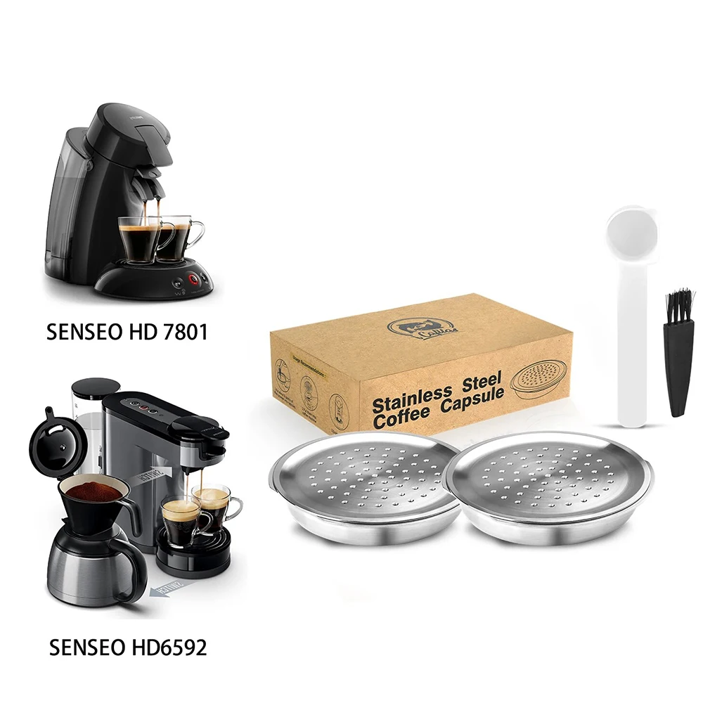 ICafilas für Philips Senseo Maschine Edelstahl Kaffeekapselkappen Wiederverwendbarer Filter Espressomaschine Image