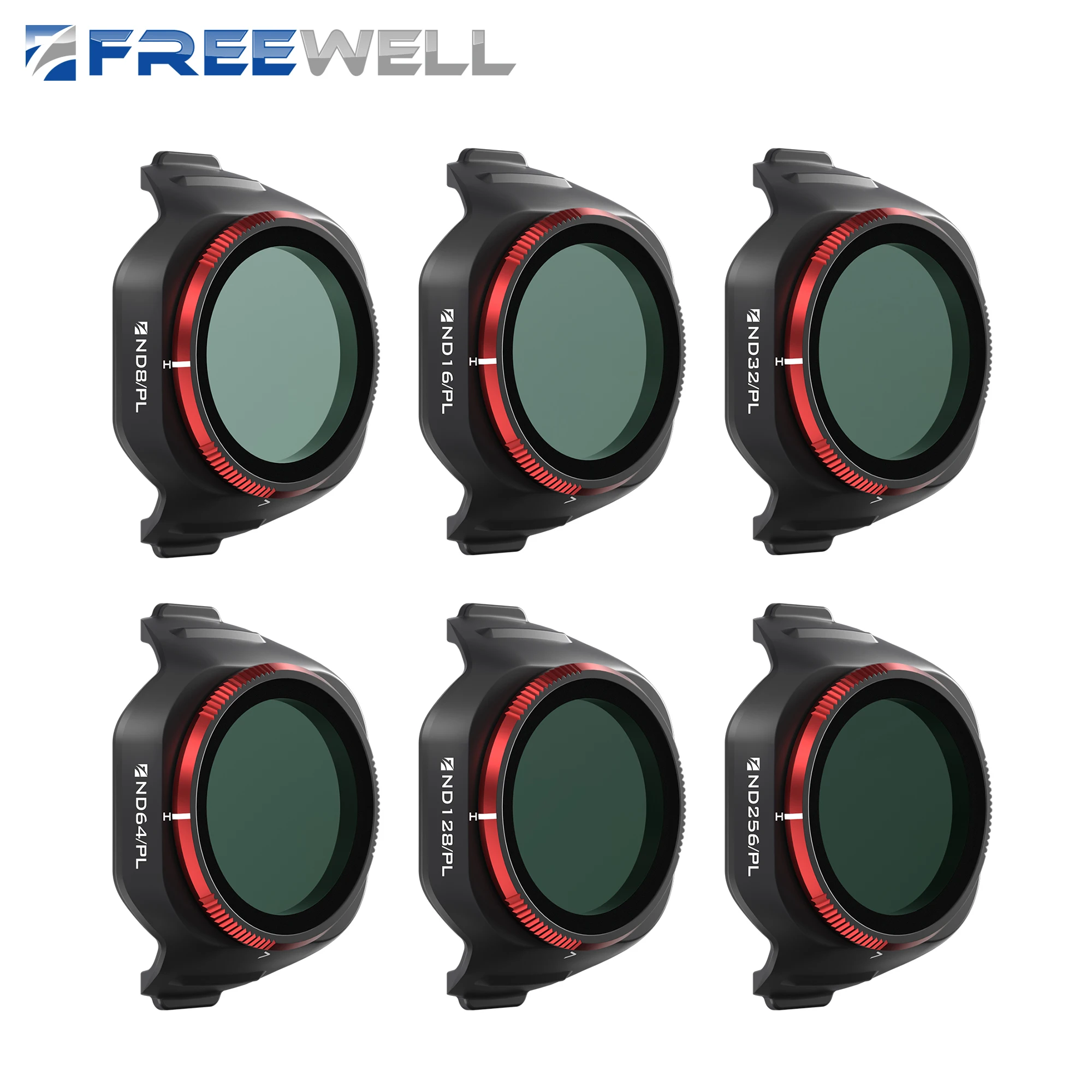 Freewell Drones Bright Day 6er-Pack ND/PL-Filter ND8/PL, ND16/PL, ND32/PL, ND64/PL, ND128/PL, ND256/PL für DJI Mini 5 Pro Drohnenkamera-Zubehör Image