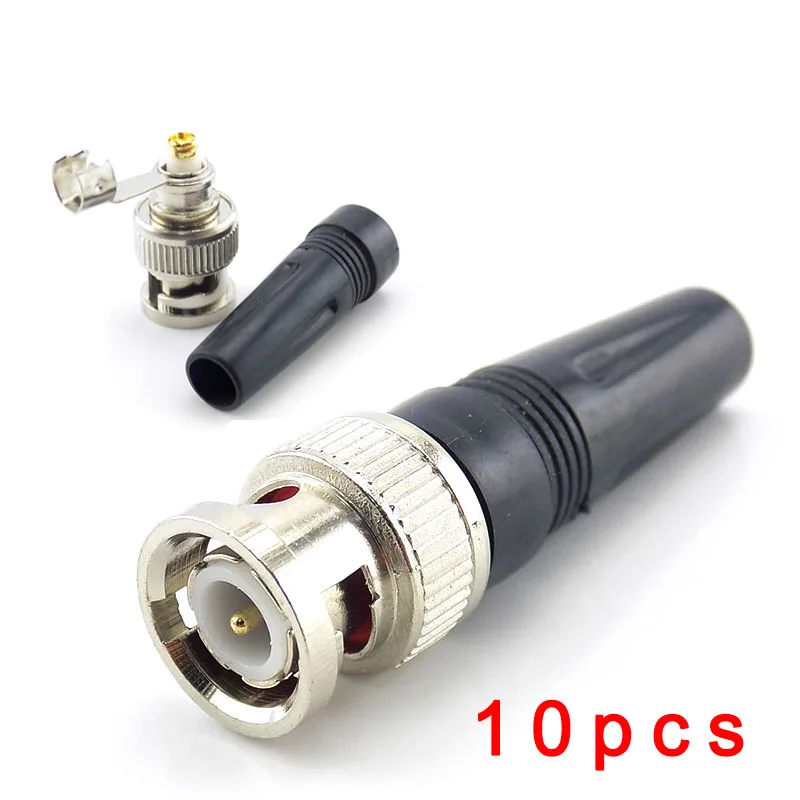 10 Stück BNC-Stecker Stecker-Adapter Twist-on Koaxial RG59 Kabel für CCTV-Kamera Video/AUDIO-Anschluss Image