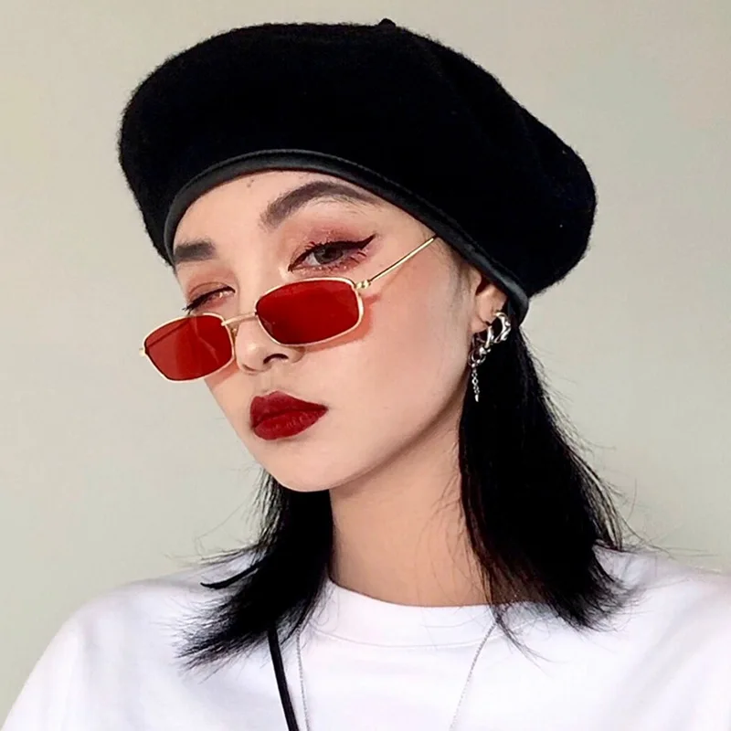 ZXWLYXG 2025 Neue Kleine Rechteck Sonnenbrille Frauen Retro Marke Designer Rote Sonnenbrille Männer Gläser Weibliche Unisex Image