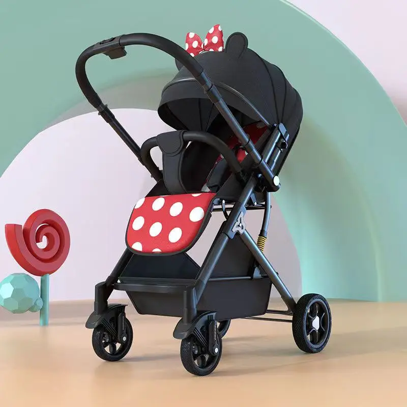 Leichter Kinderwagen Zwei-Wege-Kinderwagen Kinderwagen hohe Landschaft Wirbelsäulen schutz Neugeborenen Baby Allrad Kinderwagen Image