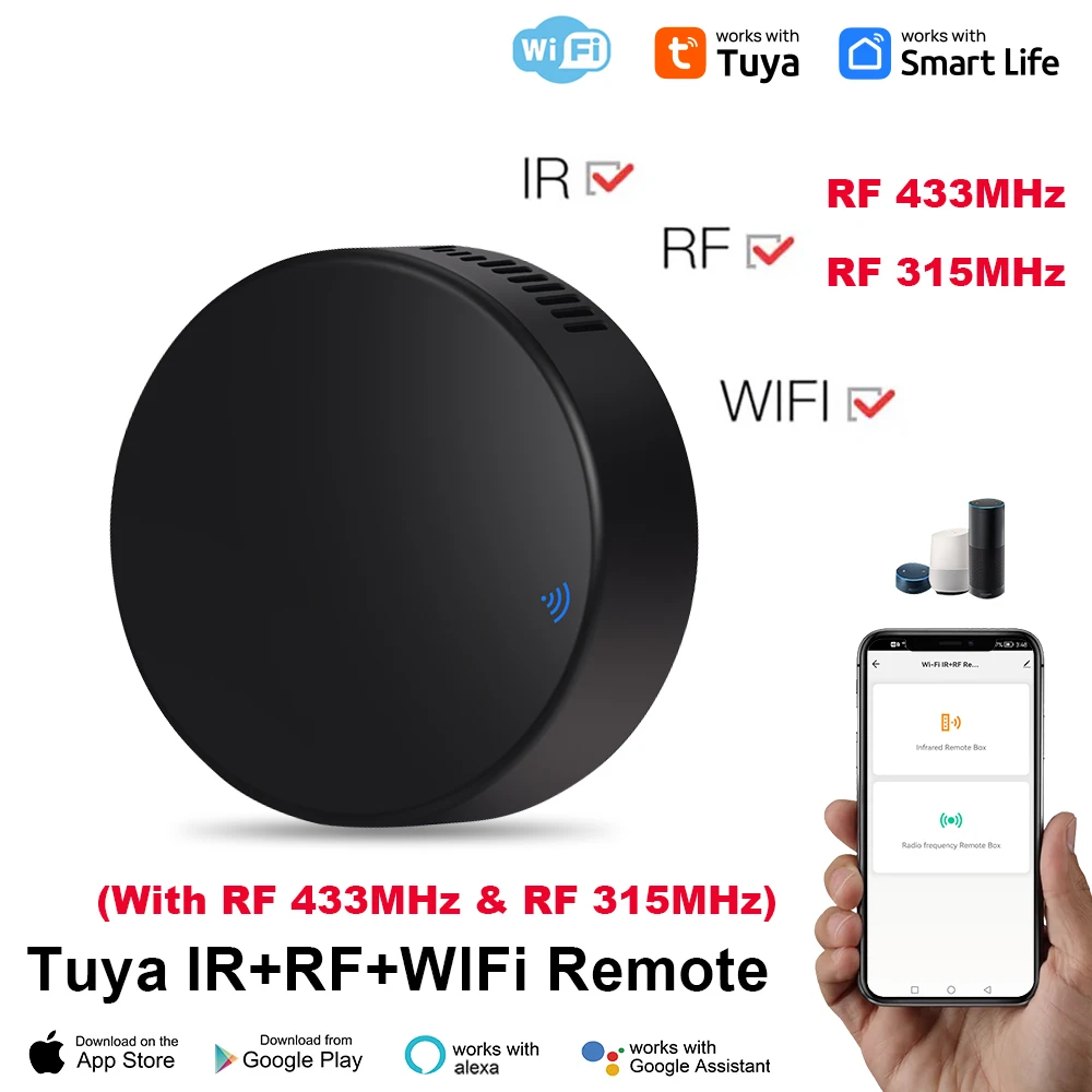 Tuya wifi rf ir fernbedienung 433mhz/315mhz für smart home über smart life für klimaanlage alle tv unterstützung alexa, google home Image