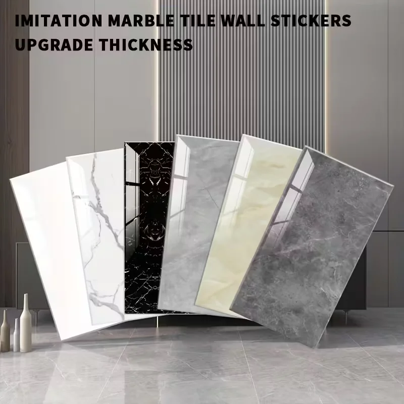 20/40 Stück 30 cm x 60 cm selbstklebende Marmorfliesen-Aufkleber, wasserdichter Bodenaufkleber, PVC-Fliesen, Küche, Badezimmer, Wandaufkleber, Heimdekoration