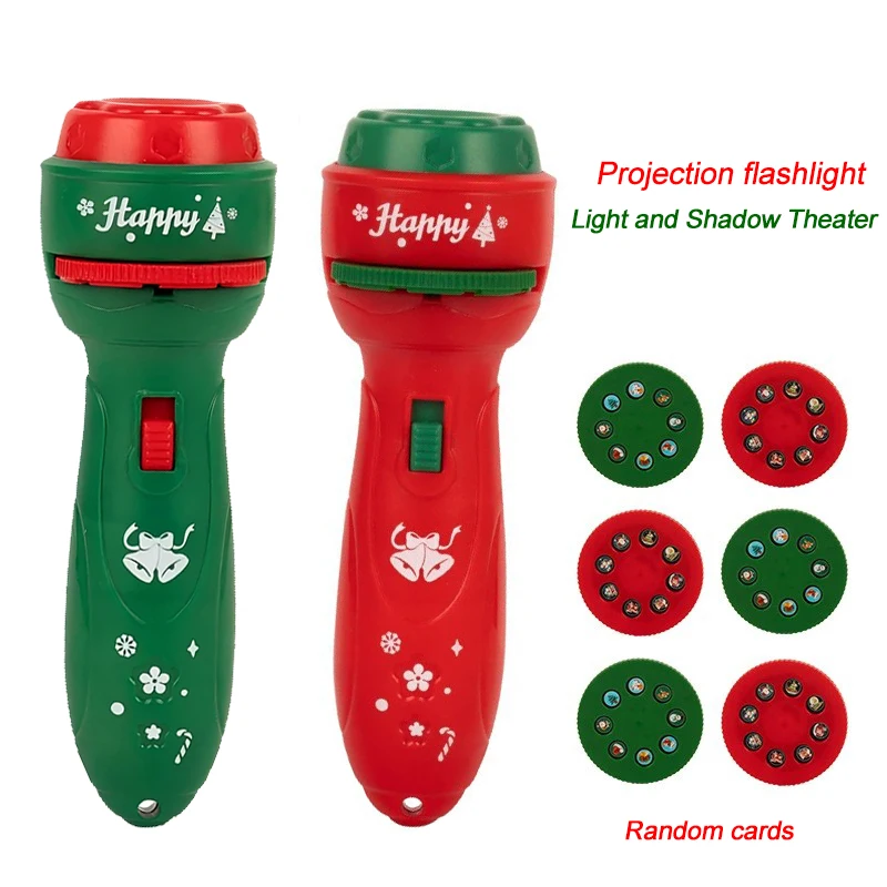 Weihnachten Cartoon Projektion Taschenlampe Kreative Kinder Taschenlampe Spielzeug Projektor Baby Spielzeug Gutenachtgeschichte Buch Spielzeug für Kinder