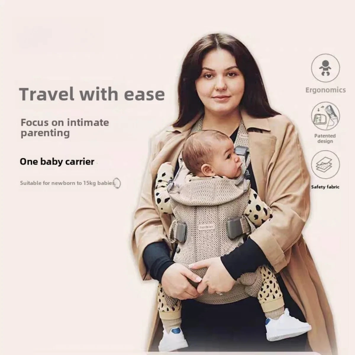 Björn Babytrage in 3D Mesh | Ergonomisches 3-in-1-Design, das Neugeborene und Kleinkinder unterstützt (7–40 Pfund) Image
