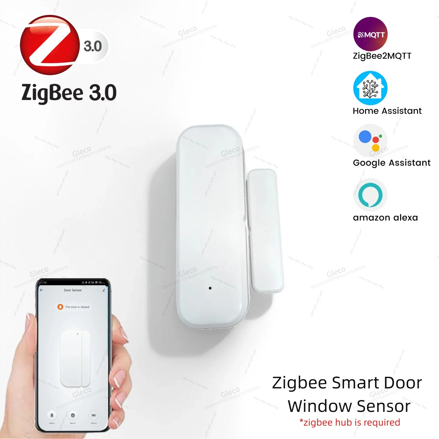 Zigbee Fenster Tür Sensor Erkennung Magnetische Fenster Sensor Tür Öffnen Schließen Alarm Detektor Für Smart Home Automation Sicherheit Z2M Image