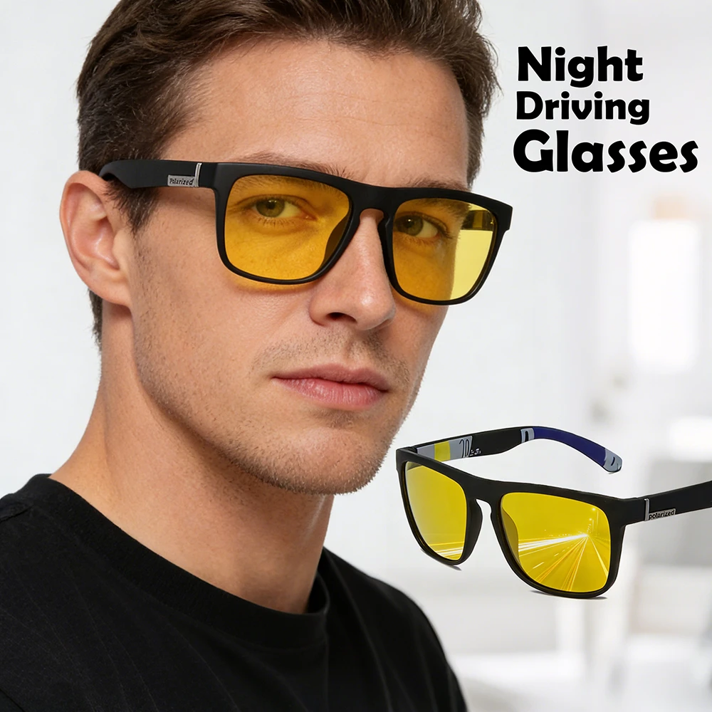 Polarisierte Nachtsicht Fahren Gläser Gelb UV400 Sonnenbrille Männer Platz Angeln Schutzbrillen Frauen Anti Glare Auto Okulare Image