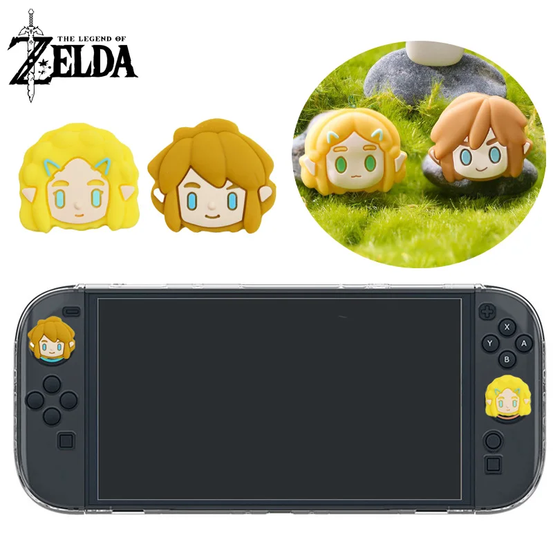 2 Stück Legend of Zelda Link Zelda Silikonkautschuk-Daumengriff für Nintend Switch 2 PRO PS5 XBOX JoyCon Controller Schutzhülle Image