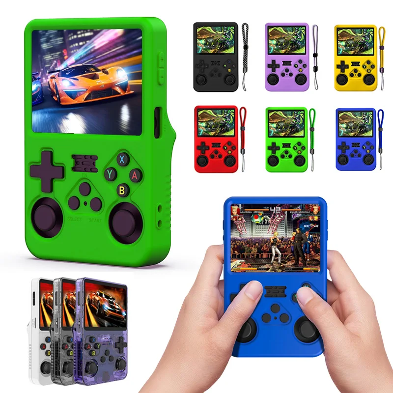 Weiche Silikonkautschuk-Hautabdeckung für die R36S Retro-Handheld-Spielekonsole, Rückseite Schutzhülle, kratzfestes Anti-Fall-Lanyard Image