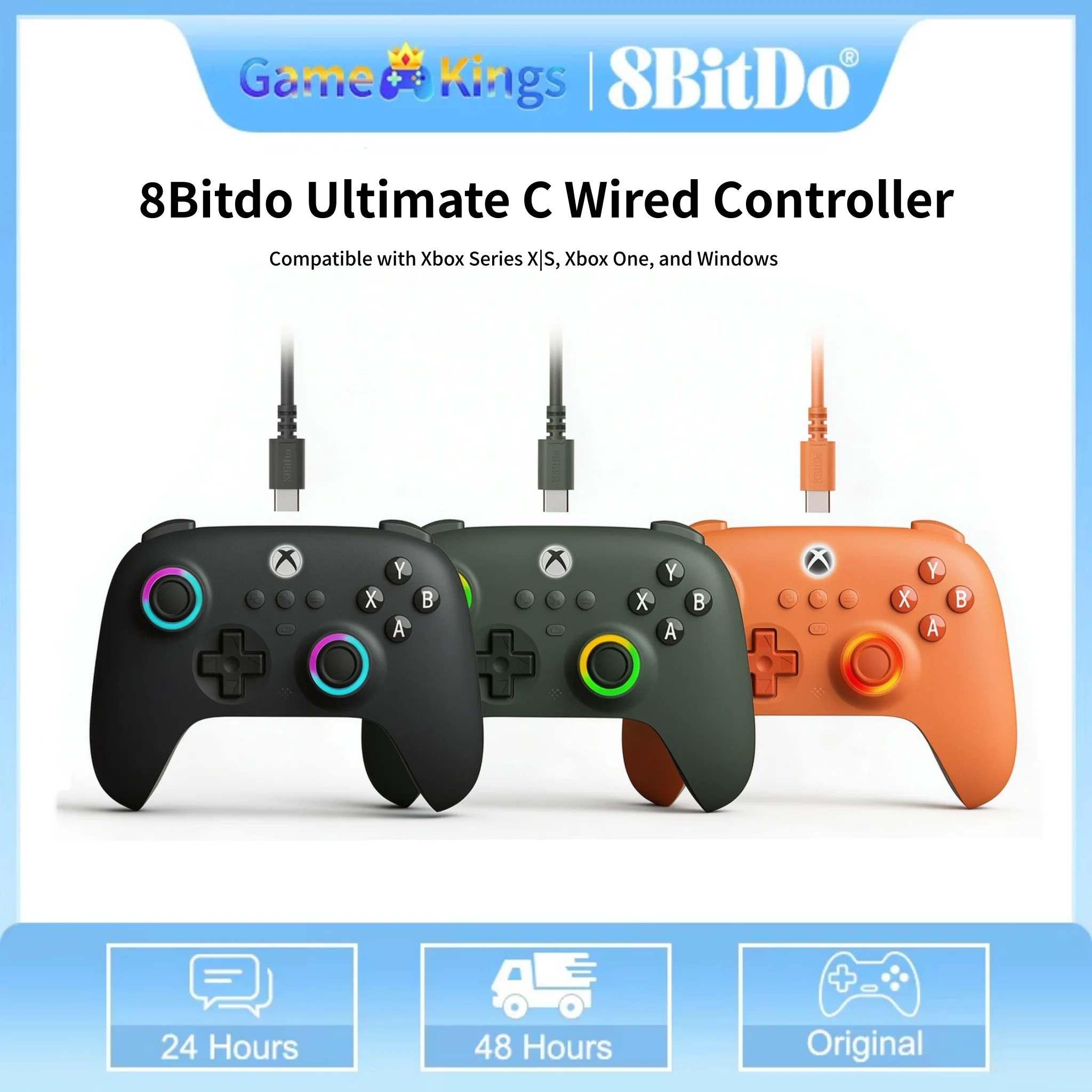 8Bitdo Ultimate C Kabelgebundener Gaming-Controller für Xbox Gamepad für Xbox Series X | S/Xbox One/PC Controller Hall-Effekt-Joysticks