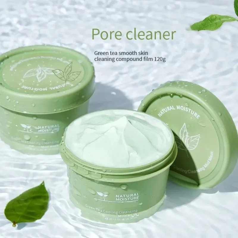 Grüner Tee Eis schlamm maske Reinigung feuchtigkeit spendende Öl kontrolle Mitesser Entfernung Reinigung Schlamm maske Applikator Schlamm maske 1 Stück 120g Image