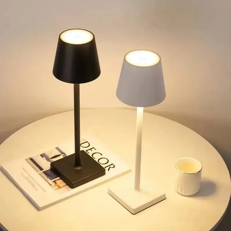 LED-Schreibtischlampe, wiederaufladbar, Tischlampe, 3-stufig dimmbar, für Bar, Restaurant, Ambiente, kabellose Touch-Lampen, wasserdichte LED-Leuchten